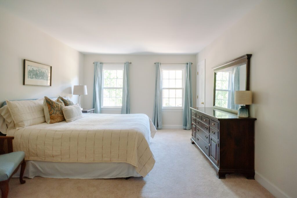 After bright simple traditional bedroom
